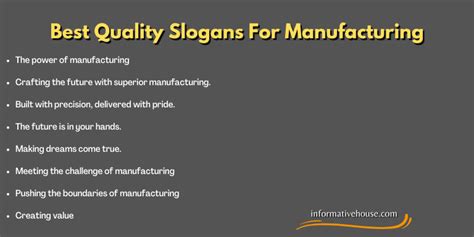 metal fabrication slogans|quality slogans for manufacturing industry.